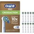 Aufsteckbürste ORAL-B "Pro CrossAction", weiß, Zahnbürstenköpfe, 10 St., X-förmige Borsten