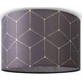 PACO HOME Deckenleuchte "Hugo Cube", schwarz, Ø 45,5cm H: 29,5cm, Lampen, Stoffschirm Lampenschirm Modern Deckenleuchte Stoff Wohnzimmer