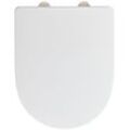 WC-Sitz WENKO "Exclusive Nr. 10", weiß, B:36,5cm L:45cm, Duroplast, Edelstahl, WC-Sitze, aus Duroplast, mit Absenkautomatik