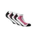 Kurzsocken ROHNER SOCKS "Socken Sneaker Sport 3er Pack 3er Pack", Damen, Gr. 35, bunt (weiß, pink), Obermaterial: 40% Baumwolle CO. 38% Polyester PES. 20% Polyamid PA. 2% Elasthan EL., Socken