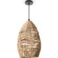 PACO HOME Pendelleuchte "VILLA", braun, Ø 20cm H: 35cm, Lampen, LED Pendelleuchte Esstisch Lampe Boho Deckenlampe Papier E27 Natur