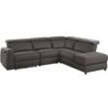 Ecksofa HOME AFFAIRE "Sentrano, L-Form", braun, B:273cm H:82cm T:217cm, NaturLEDER/Kunstleder (Das Leder hat eine Dicke von 0, 9-1, 0 mm), Kunstleder, Webstoff (95% Polyester, 5% Nylon), Struktur fein (95% Polyester, 5% Nylon), Sofas, 273 cm, man. o. elektr. Relaxfunktion und USB/Kopfverstellung