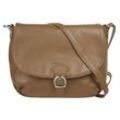 Umhängetasche SAMANTHA LOOK, Damen, Gr. B/H/T: 24cm x 16cm x 5cm onesize, grau (taupe), Leder, beschichtet, Taschen, echt Leder, Made in Italy