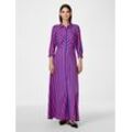 Hemdblusenkleid Y.A.S "YASSAVANNA LONG SHIRT DRESS", Damen, Gr. M (38), N-Gr, bunt (fuchsia fedora stripes:blau lolite), Web, Obermaterial: 100% Viskose, gestreift, modisch, relaxed fit lang, 3/4-Ärmel, Kleider, mit 3/4 Ärmel