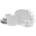 Kaffeeservice CREATABLE "Geschirr-Set Amelie", weiß, 18 tlg., Porzellan, Geschirr-Sets, Service, weiß, 18 Teile, für 6 Personen