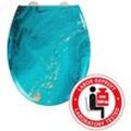 WC-Sitz WENKO "Stream", bunt, B:37cm L:44,5cm, Duroplast, Edelstahl, WC-Sitze, Duroplast, mit Absenkautomatik