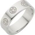 Fingerring KANGAROOS "Schmuck Geschenk Silber 925 Damenring Smiley Lächeln Happy, K0063R" Gr. 56, silber (silberfarben), Fingerringe, Damen, 56, Silber 925 (Sterlingsilber), 6mm, Exklusiv bei uns