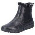 Winterboots RIEKER, Damen, Gr. 42, schwarz, Lederimitat, Textil, Elastischer Einsatz, sportlich, Schuhe, Chelseaboots, Stiefelette, mit wasserabweisender riekerTEX-Membran