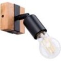 SOLLUX LIGHTING Deckenleuchte "ZUCA", schwarz (schwarzes holz), B:8cm H:11cm L:14cm, Lampen, Lichtstromanpassung, Wandlampe