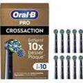 Aufsteckbürste ORAL-B "Pro CrossAction", schwarz, Zahnbürstenköpfe, 10 St., X-förmige Borsten