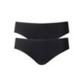 Slip CALIDA "Slip Benefit Women 2P 2er Pack", Damen, Gr. XS, schwarz, Obermaterial: 94% Baumwolle CO. 6% Elasthan EL., Unterhosen