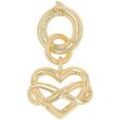 Charm-Einhänger AMOR "Herz/Infinity/Unendlichkeitsschleife, 2038515", gold (gelbgoldfarben), Charms, Damen, Silber 925 (Sterlingsilber)