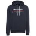 Kapuzensweatshirt CHAMPION "Graphic Shop Hooded Sweatshirt", Herren, Gr. S (46), blau (marine), Obermaterial: 54% Baumwolle, 46% Polyester, sportlich, Sweatshirts