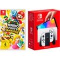 NINTENDO SWITCH Konsolen-Set "OLED weiß + Mario Party Jamboree", weiß, B:24,2cm H:1,39cm T:10,2cm, Spielekonsolen