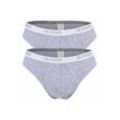 Slip SLOGGI "Slip Basic Mini 2er Pack", Herren, Gr. XL, grau, Obermaterial: 94% Baumwolle CO. 6% Elasthan EL., Unterhosen