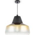 PACO HOME Pendelleuchte "DIARA", schwarz, Ø 23,5cm H: 16,9cm, Lampen, Glas Esszimmer Lampe Hängeleuchte Modern Vintage Industrial E27