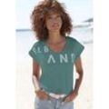 T-Shirt ELBSAND, Damen, Gr. L (40), blau (petrol), Jersey, Obermaterial: 50% Baumwolle, 50% Polyester, unifarben, casual, figurumspielend hüftlang, Rundhals, Kurzarm Aufschlag, Shirts, aus weichem Jersey, Kurzarmshirt, sportlich und bequem