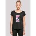 T-Shirt F4NT4STIC "Marvel Comics Black Widow Roof Jump", Damen, Gr. L, schwarz, Obermaterial: 100% Baumwolle, casual, regular fit, Rundhals, Kurzarm ohne Bündchen, Shirts, Damen,Premium Merch,Lang,Longshirt,Logo Print