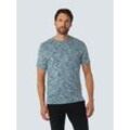 T-Shirt NO EXCESS "No Excess T-Shirt mit lebendigem Streifenmuster für den Sommer", Herren, Gr. L, blau, 100% Baumwolle, Shirts