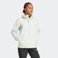 Outdoorjacke ADIDAS TERREX "W MT ESS 2L R J", Damen, Gr. L, grün (linen grün), Obermaterial: 100% Polyester, sportlich, Jacken