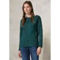 Langarmshirt CECIL, Damen, Gr. L (42), blau (petrol grün), Web, Stoff, 48% Baumwolle, 48% Modal, 4% Elasthan, gemustert, casual, normal normal, U-Boot-Ausschnitt, Langarm Bündchen, Shirts, mit grafischem Muster