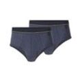 Slip BABISTA "2er Pack Slip FRANLOTE", Herren, Gr. L, blau (dunkelblau melange), Obermaterial: 70% Baumwolle CO. 30% Polyester PES., Unterhosen, mit bunt betonten Akzenten