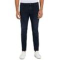 5-Pocket-Jeans TOM TAILOR "Josh", Herren, Gr. 32, Länge 36, blau (schwarz stone blau schwarz), Denim/Jeans, Obermaterial: 70% Baumwolle, 28% Polyester, 2% Elasthan, casual, slim fit lang, Jeans, in Used-Waschung