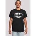 T-Shirt F4NT4STIC "DC Comics Batman Spot Logo", Herren, Gr. L, schwarz, Obermaterial: 100% Baumwolle, casual, regular fit, Rundhals, Kurzarm ohne Bündchen, Shirts, Herren,Premium Merch,Regular-Fit,Basic,Bedruckt