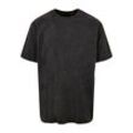 T-Shirt MERCHCODE "Merchcode Herren Break The Rules 2 Acid Washed Oversize Tee", Herren, Gr. L, schwarz, 100% Baumwolle, unifarben, casual, oversize, Rundhals, Kurzarm, Shirts