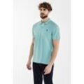 Poloshirt STREET ONE MEN, Herren, Gr. L (52), blau (aurora turquoise), Web, 100% Baumwolle, unifarben, casual, gerade hüftlang, hoch geschlossener Ausschnitt, Kurzarm Bündchen, Shirts, in Unifarbe