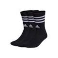 Kurzsocken ADIDAS ORIGINALS "Socken 3-Streifen Cushioned Crew 3er Pack", Damen, Gr. 43, schwarz, Obermaterial: 62% Baumwolle CO. 36% Polyester Pol. recyc.. 1% Elasthan EL. 1% Nylon NY., Socken