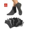 Kurzsocken H.I.S, Damen, Gr. 35-38, schwarz (4x schwarz, 2x anthrazit meliert, 2x grau meliert, 2x hellgrau meliert), Baumwollmischung, unifarben, elastisch, Socken, mit eingestrickten Symbolen