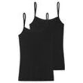 Unterhemd SCHIESSER ""Modal Essentials"", Damen, Gr. 36, N-Gr, schwarz (000, schwarz), Single Jersey, Obermaterial: 80% Modal, 10% Elasthan, 10% Polyester, unifarben, casual, figurbetont, tiefer Rundhals, ärmellos, Unterhemden, mit hohem Modal-Anteil