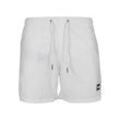 Badeshorts URBAN CLASSICS "Urban Classics Herren Block Swim Shorts", Herren, Gr. L, US-Größen, weiß, 100% Nylon, Badehosen