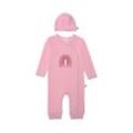 Jumpsuit LILIPUT "Regenbogen", Baby, Gr. 62/68, EURO-Größen, pink, 100% Baumwolle, casual, Rundhals, Langarm, Overalls, mit praktischer Druckknopfleiste