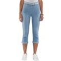 Caprijeans CLASSIC BASICS, Damen, Gr. 38, Normalgrößen, blau (blau, bleached), 81% Baumwolle, 17% Polyester, 2% Elasthan, unifarben, 3/4-Länge, Jeans