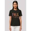 T-Shirt F4NT4STIC "Fall vibes", Damen, Gr. L, schwarz, Obermaterial: 100% Baumwolle, casual, oversize, Rundhals, Kurzarm ohne Bündchen, Shirts, Premium Qualität, Unisex Schnitt