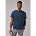 T-Shirt STREET ONE MEN, Herren, Gr. L (42), infinite blau, Web, 55% Recycelte Baumwolle, 45% Baumwolle, unifarben, casual, normal normal, Rundhals, Kurzarm normaler Saum, Shirts, Rundhalsausschnitt