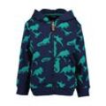 Sweatjacke BLUE SEVEN, Jungen, Gr. 128, bunt (dino orig), Sweatware, Obermaterial: 80% Baumwolle, 20% Polyester, bedruckt, modisch, regular fit, Langarm Rippbündchen, Sweatjacken