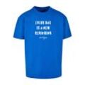 T-Shirt MERCHCODE "Merchcode Herren Hope 2 Heavy Oversized Tee", Herren, Gr. L, blau (cobaltblau), 100% Baumwolle, unifarben, casual, oversize, Rundhals, Kurzarm, Shirts