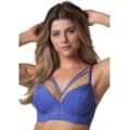 Bügel-BH "TEXAS", Damen, Gr. 85, Cup D, blau (dazzeling blau), Obermaterial: 89% Polyamid, 11% Elasthan, AFTER EDEN D-CUP & UP, unifarben, feminin, comfort fit, BHs, mit raffinierter Gestaltung vorne