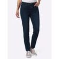 Bequeme Jeans CLASSIC BASICS, Damen, Gr. 42, Normalgrößen, blau (dunkelblau), 99% Baumwolle, 1% Elasthan, unifarben, lang, Jeans