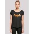 T-Shirt F4NT4STIC "DC Comics Batman Arkham Knight Halloween Moon Logo", Damen, Gr. L, schwarz, Obermaterial: 100% Baumwolle, casual, regular fit, Rundhals, Kurzarm ohne Bündchen, Shirts, Print