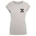 T-Shirt MERCHCODE "Merchcode Damen Ladies Break The Rules 2 T-Shirt", Herren, Gr. 4XL, grau (erdgrau), 100% Baumwolle, bedruckt, casual, normal, Rundhals, Kurzarm, Shirts