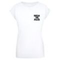 T-Shirt MERCHCODE "Merchcode Damen Ladies Break The Rules 2 T-Shirt", Herren, Gr. 4XL, weiß, 100% Baumwolle, bedruckt, casual, normal, Rundhals, Kurzarm, Shirts