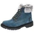 Winterstiefel LICO "Trendstiefel Asha", Gr. 25, blau, Veloursleder, Schuhe