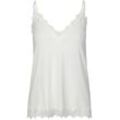 Unterhemd ROSEMUNDE "Billie Strap Top", Damen, Gr. 34, N-Gr, weiß (ivory), Obermaterial: 90% Polyester, 10% Elasthan, unifarben, casual, normal, V-Ausschnitt, ärmellos, Unterhemden, wunderschöner Vintage-Spitzenbesatz an Ausschnitt und Saum