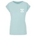 T-Shirt MERCHCODE "Merchcode Damen Ladies Break The Rules 2 T-Shirt", Herren, Gr. 5XL, blau (oceanblau), 100% Baumwolle, bedruckt, casual, normal, Rundhals, Kurzarm, Shirts