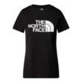 T-Shirt THE NORTH FACE "W S/S EASY TEE", Damen, Gr. XS, schwarz (tnf schwarz), Single Jersey, Obermaterial: 60% Baumwolle, 40% Polyester, unifarben, sportlich, Rundhals, Kurzarm eingesetzt eingefasste Kante, Shirts