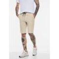 Shorts STREET ONE MEN, Herren, Gr. 30, Kurz, beige (sandy shore), Web, 98% Baumwolle, 2% Elasthan, unifarben, casual, gerade kurz, Hosen, mit Tunnelzugband